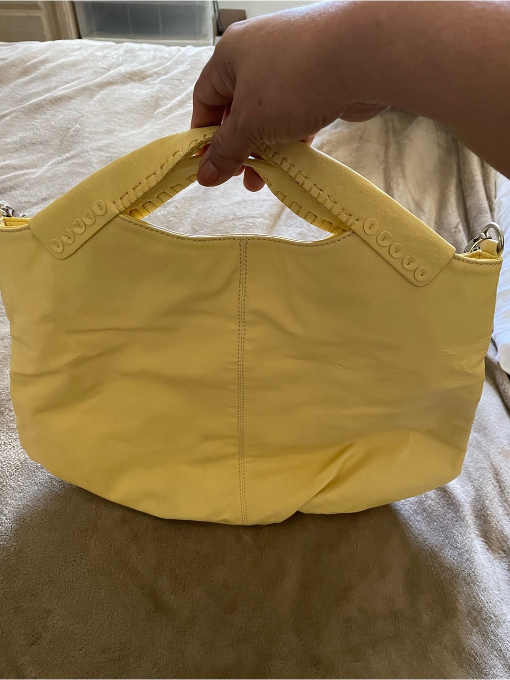 Chinese Laundry Yellow Leather Crossbody Tote